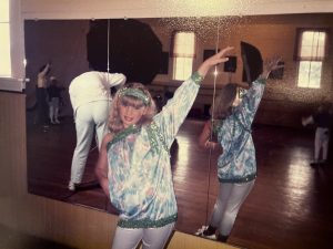 Little me in 1987 at the Laurel Valley Dance Hall, showing off my "jazz" dance costume.